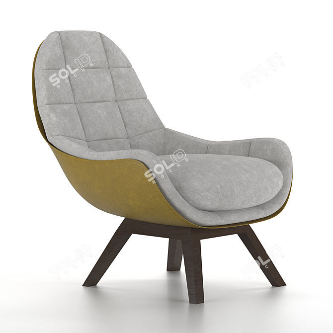 Elegant Armchair with Generous Dimensions 3D model image 2