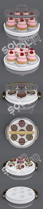 Delicious Cupcake Collection 3D model image 7
