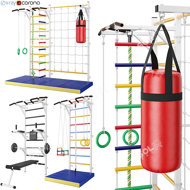 Ultimate Wall Bars Set: Record Monolith 2 3D model image 1