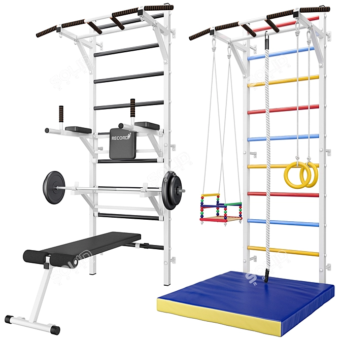 Ultimate Wall Bars Set: Record Monolith 2 3D model image 3