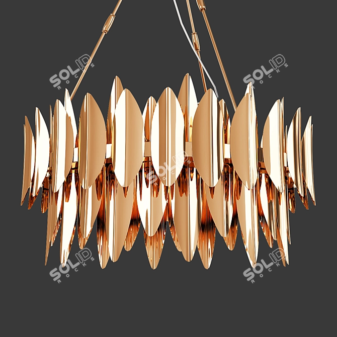 Regal Gold Eagle Chandelier 3D model image 3