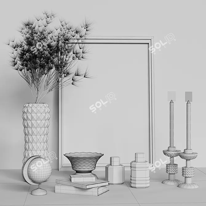 Pampers Decorative Flowerpot Set 3D model image 4