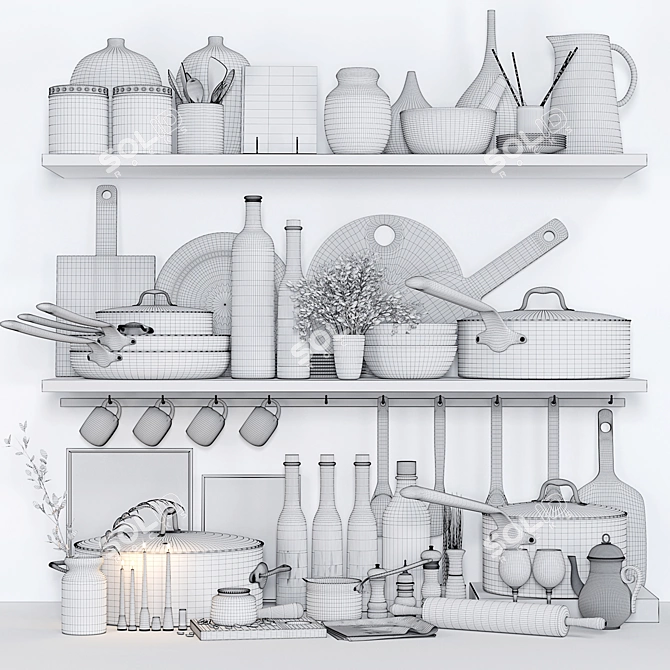 Kitchen Elements: 3D Set 3D model image 5