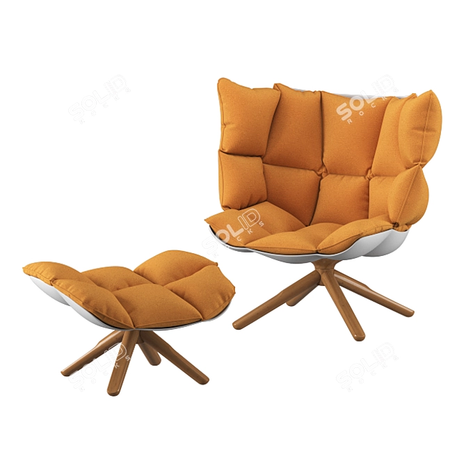 B&B Italia Husk Lounge Chair: Modern Elegance 3D model image 1