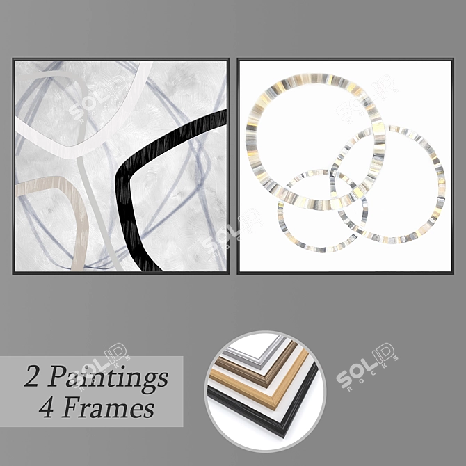 Artistic Wall Paintings Bundle 3D model image 1