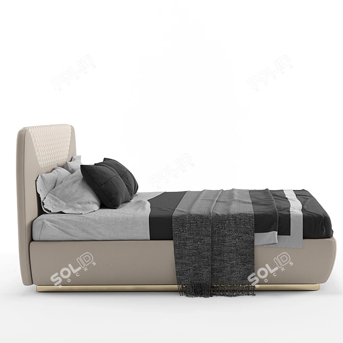 Grilli Quadro Double Bed: Sleek and Modern Elegance 3D model image 2