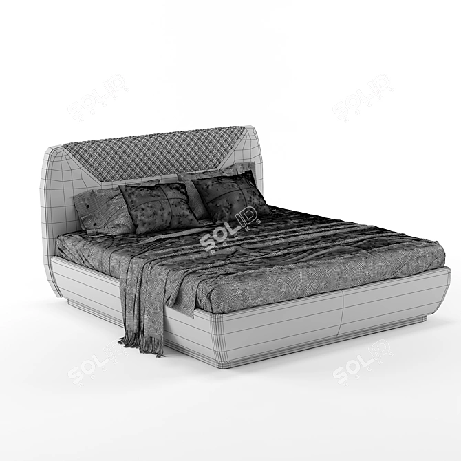 Grilli Quadro Double Bed: Sleek and Modern Elegance 3D model image 4