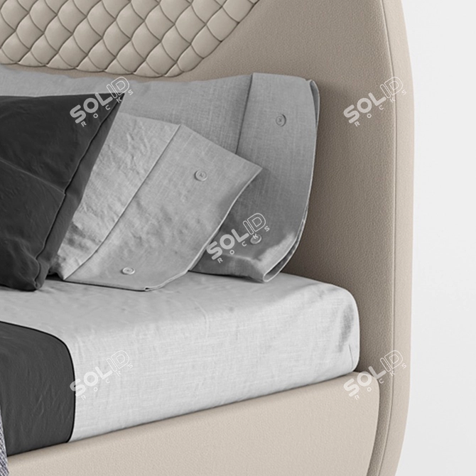 Grilli Quadro Double Bed: Sleek and Modern Elegance 3D model image 8
