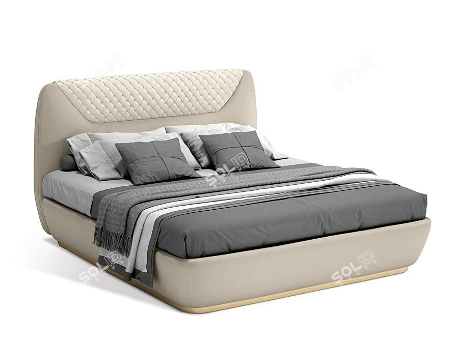 Grilli Quadro Double Bed: Sleek and Modern Elegance 3D model image 9