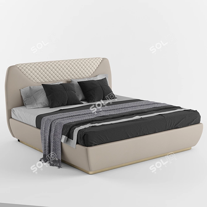 Grilli Quadro Double Bed: Sleek and Modern Elegance 3D model image 11