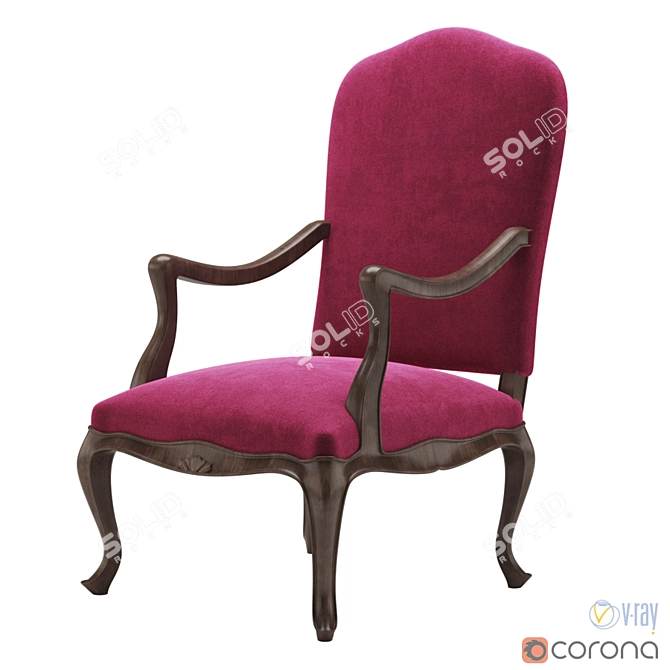 Italian Renaissance Walnut Armchair - Bellini's Antique Genoa 3D model image 1