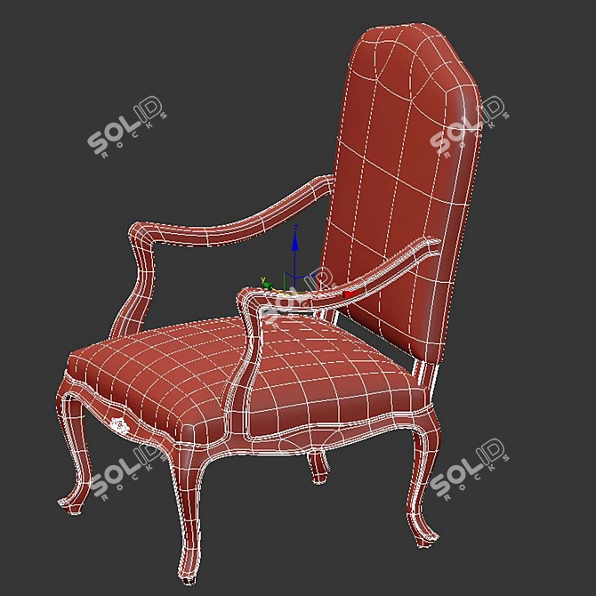 Italian Renaissance Walnut Armchair - Bellini's Antique Genoa 3D model image 4