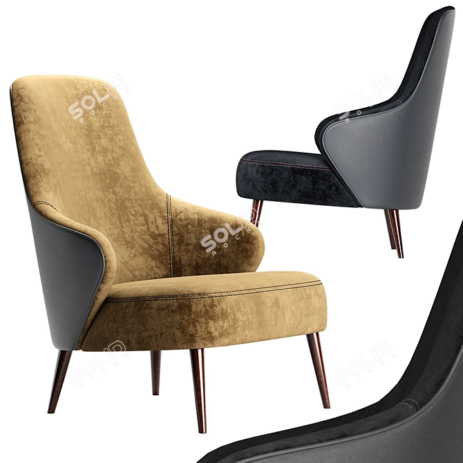 Modern and Stylish ELIS Armchair 3D model image 1