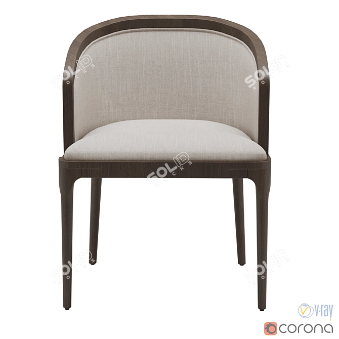 Elegant Coco Wolf Dining Chair 3D model image 2