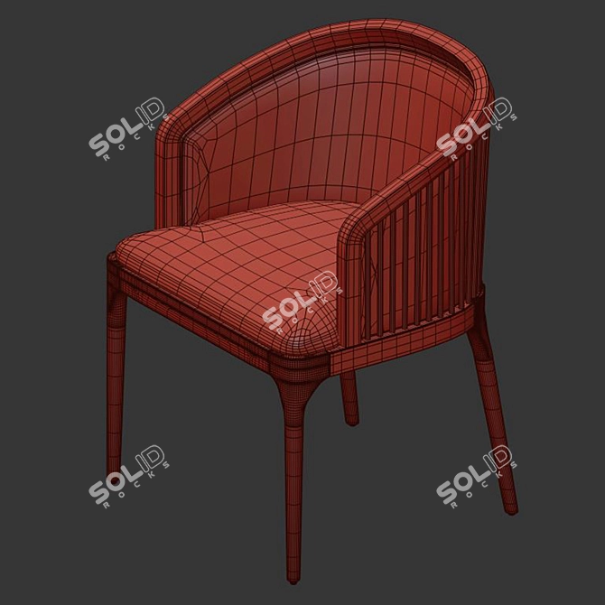 Elegant Coco Wolf Dining Chair 3D model image 4