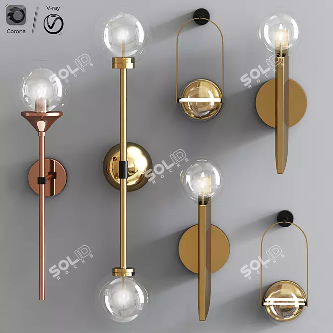 Modern Wall Lamp Set 3D model image 1