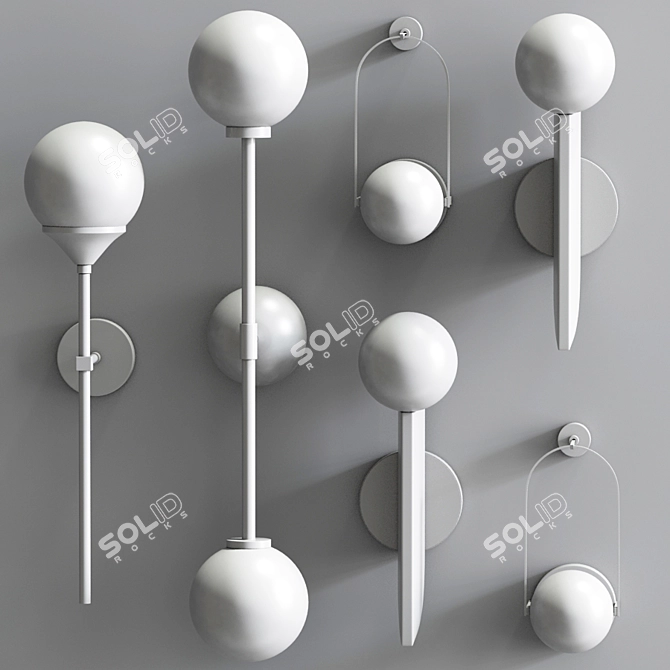 Modern Wall Lamp Set 3D model image 2