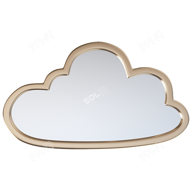 Zicowi Cloud Mirror: Elegant Brass Wall Decor 3D model image 1