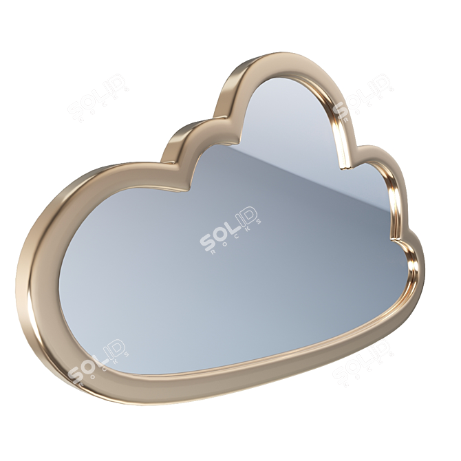 Zicowi Cloud Mirror: Elegant Brass Wall Decor 3D model image 2