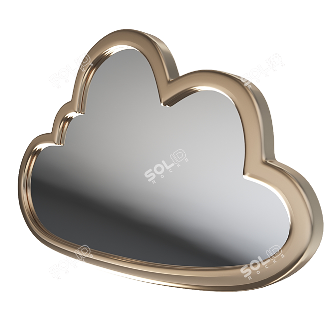 Zicowi Cloud Mirror: Elegant Brass Wall Decor 3D model image 3