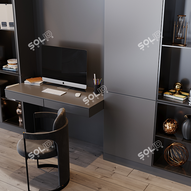 Title: ErgoSpace 35: Modern Workplace Solution 3D model image 4