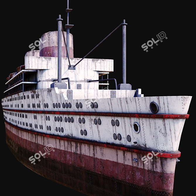 Rusty Abandoned Cruise Ship 3D model image 5