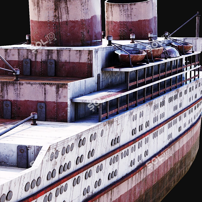 Rusty Abandoned Cruise Ship 3D model image 1