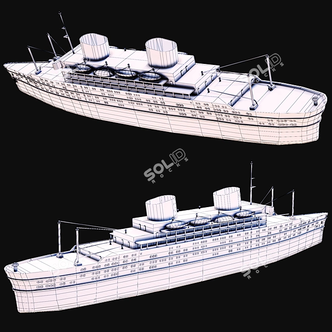 Rusty Abandoned Cruise Ship 3D model image 2