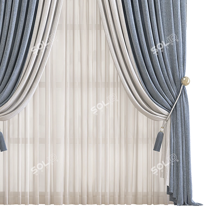 Elegant Drapery: Curtain 698 3D model image 2