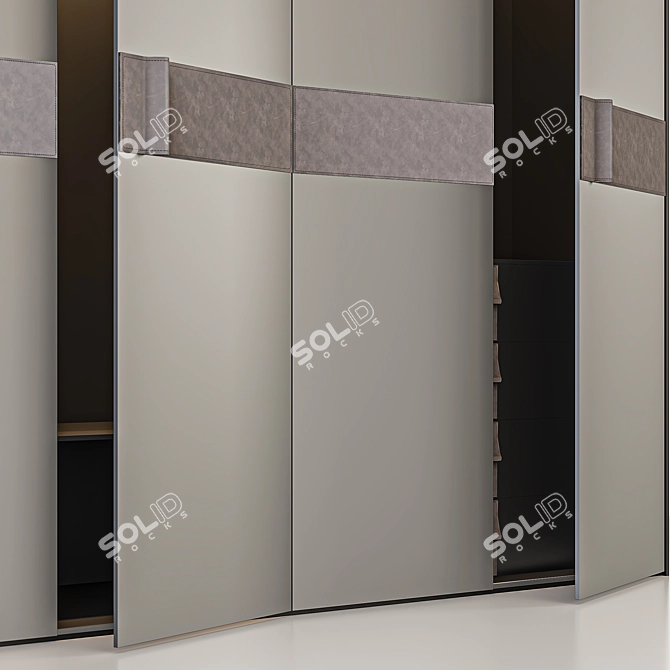 Italian-Style 3-Part Wardrobe 3D model image 2