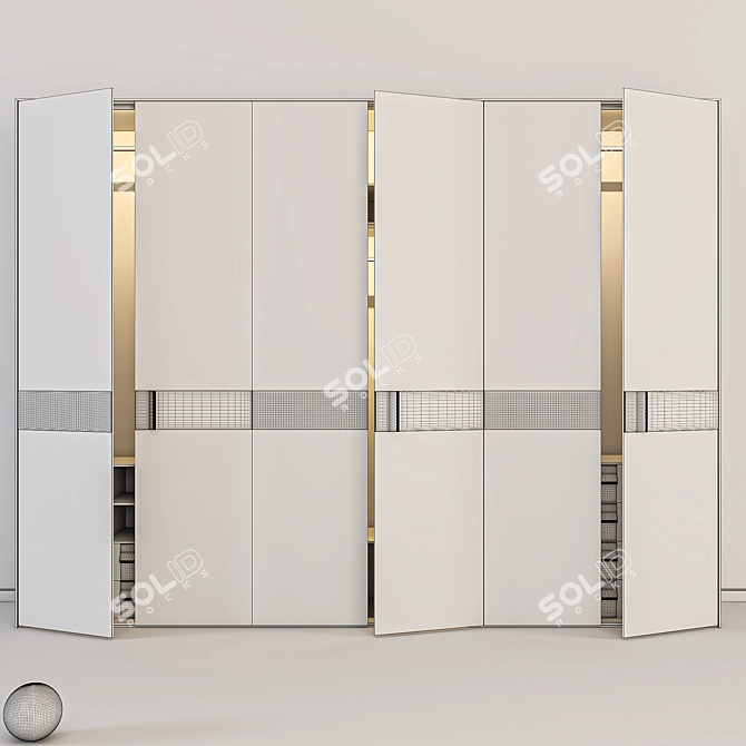 Italian-Style 3-Part Wardrobe 3D model image 4