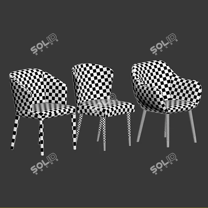 Modern Dining Chair Collection 3D model image 5