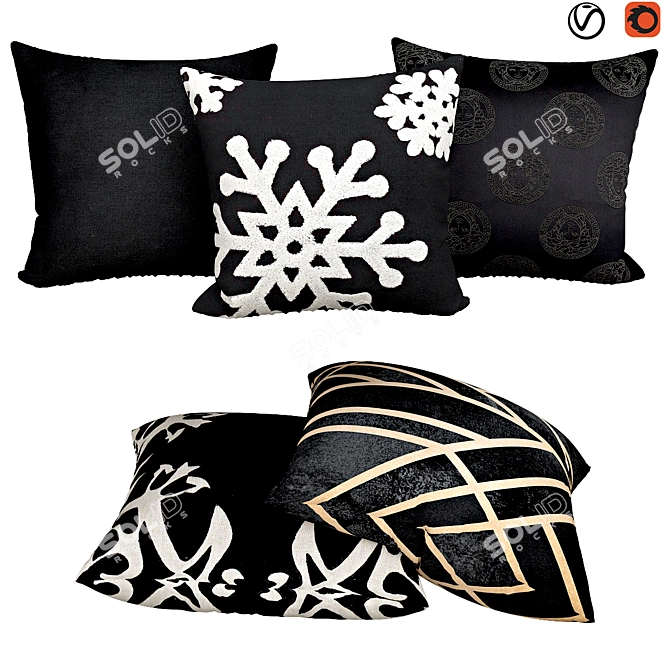 Gallery Model Decorative Sofa Pillows 3D model image 1