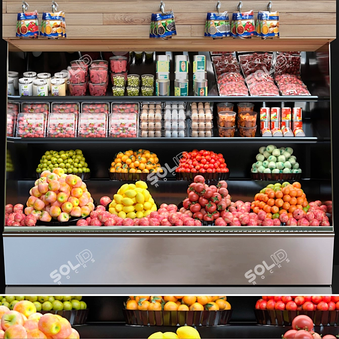 Freshtastic Fruits & Veggies Display 3D model image 1