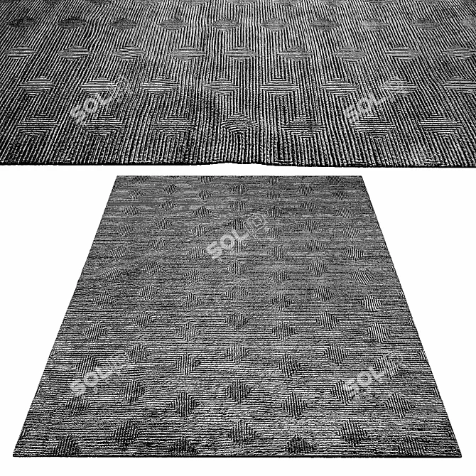 Maze Hand-Knotted Rug 3D model image 1