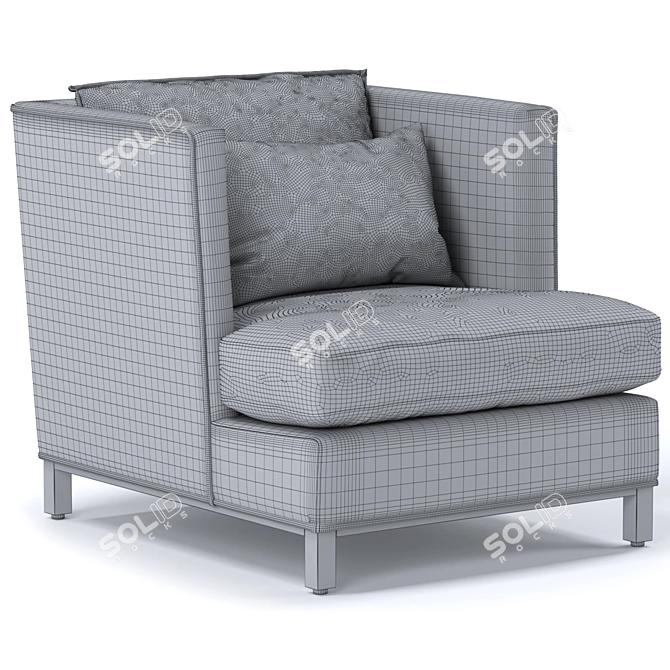 Elegant Cordice Armchair: Stylish, Comfortable & Timeless 3D model image 3
