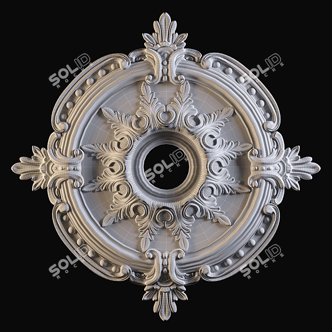 Elegant Rosette: Classic Decor 3D model image 2