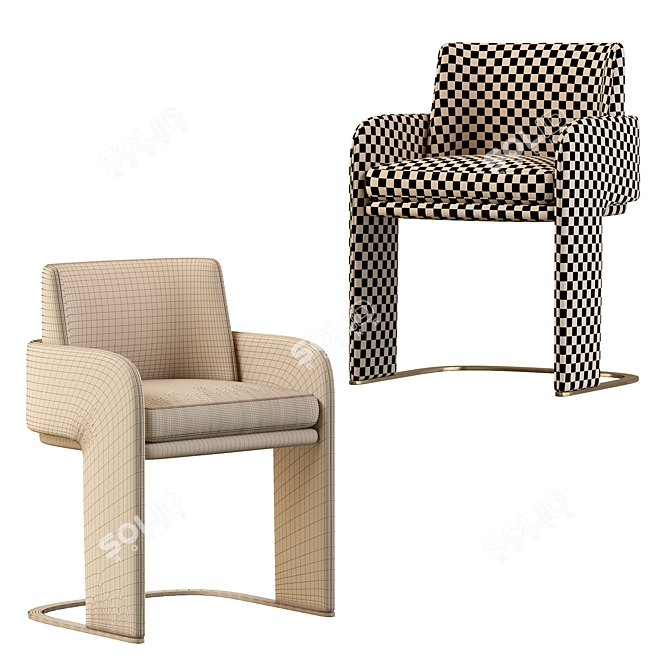 ODISSEIA Armchair: Contemporary Cantilever Design 3D model image 4