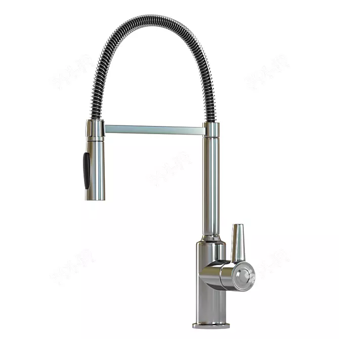 CERALOOK Black Chrome Kitchen Faucet 3D model image 1