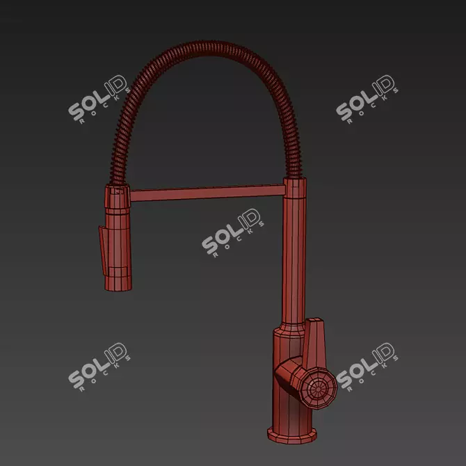 CERALOOK Black Chrome Kitchen Faucet 3D model image 5