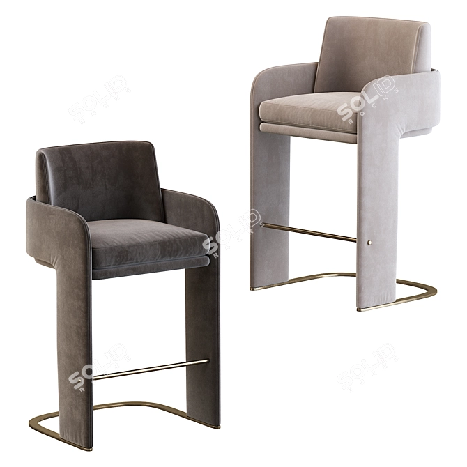 Elevated Elegance: ODISSEIA Barstool 3D model image 3