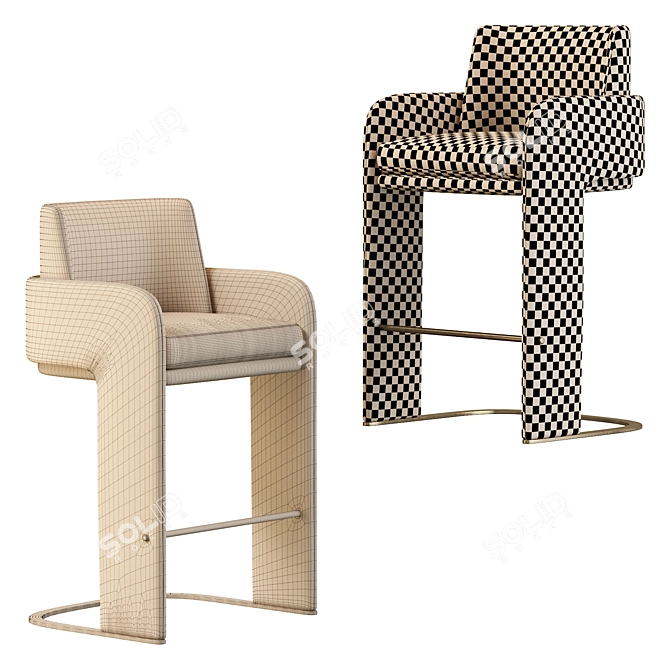 Elevated Elegance: ODISSEIA Barstool 3D model image 5