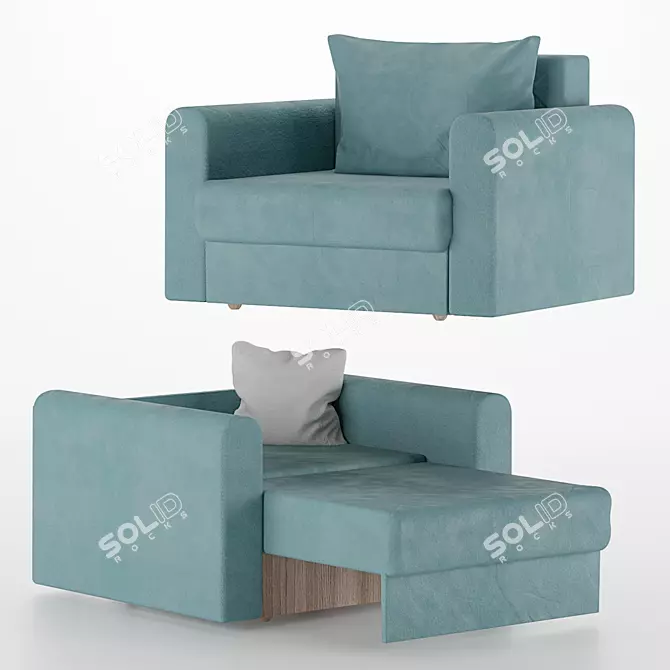 Modena Armchair-Bed: Multi-Functional Comfort 3D model image 1