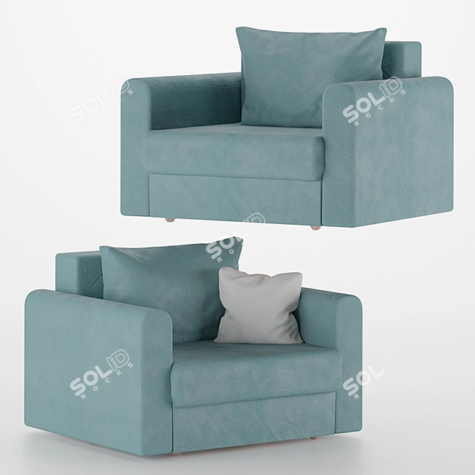 Modena Armchair-Bed: Multi-Functional Comfort 3D model image 2