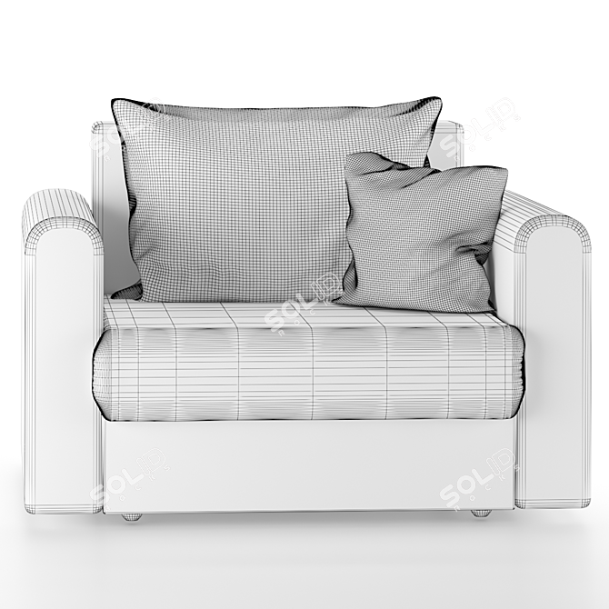 Modena Armchair-Bed: Multi-Functional Comfort 3D model image 3