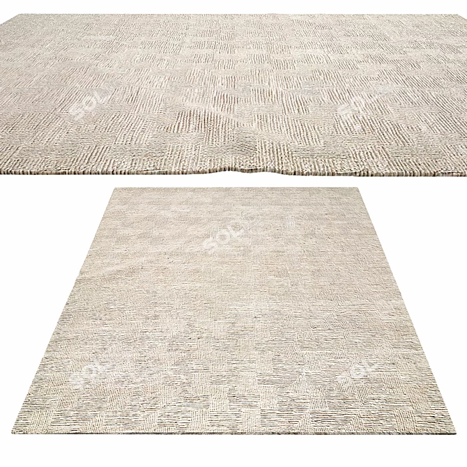 Prism Hand-Knotted Rug: Exquisite and Luxurious 3D model image 1