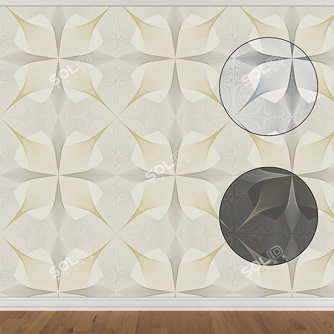 Versatile Wallpaper Set: 3 Seamless Textured Options 3D model image 1