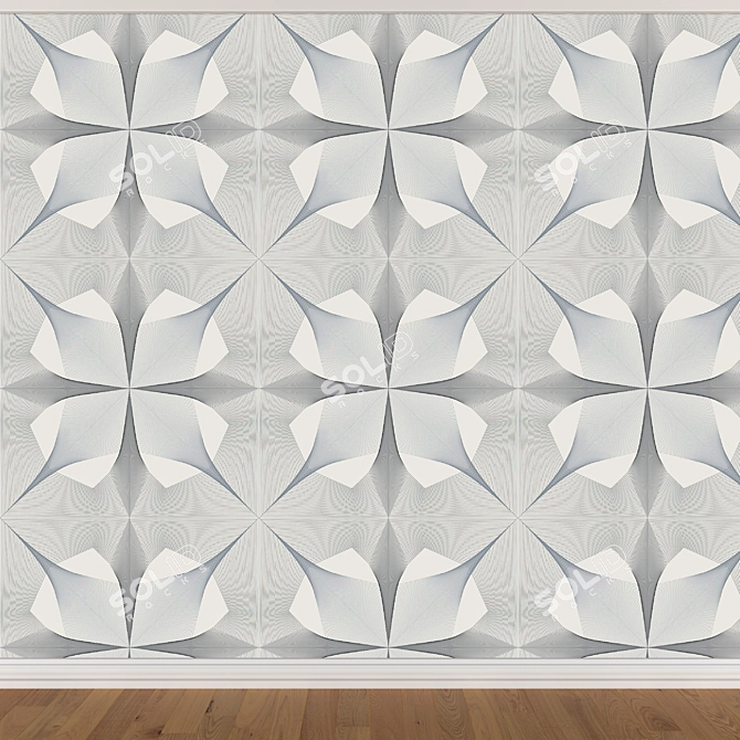 Versatile Wallpaper Set: 3 Seamless Textured Options 3D model image 2