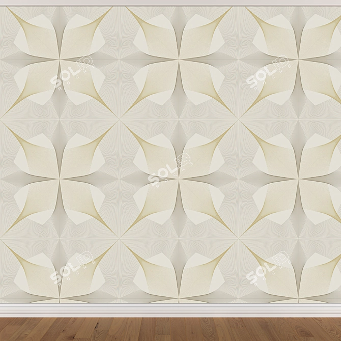 Versatile Wallpaper Set: 3 Seamless Textured Options 3D model image 3
