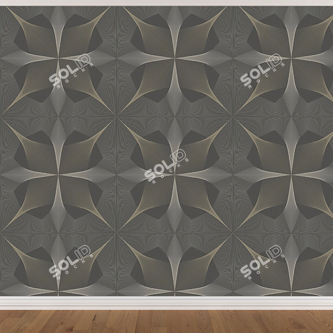 Versatile Wallpaper Set: 3 Seamless Textured Options 3D model image 4